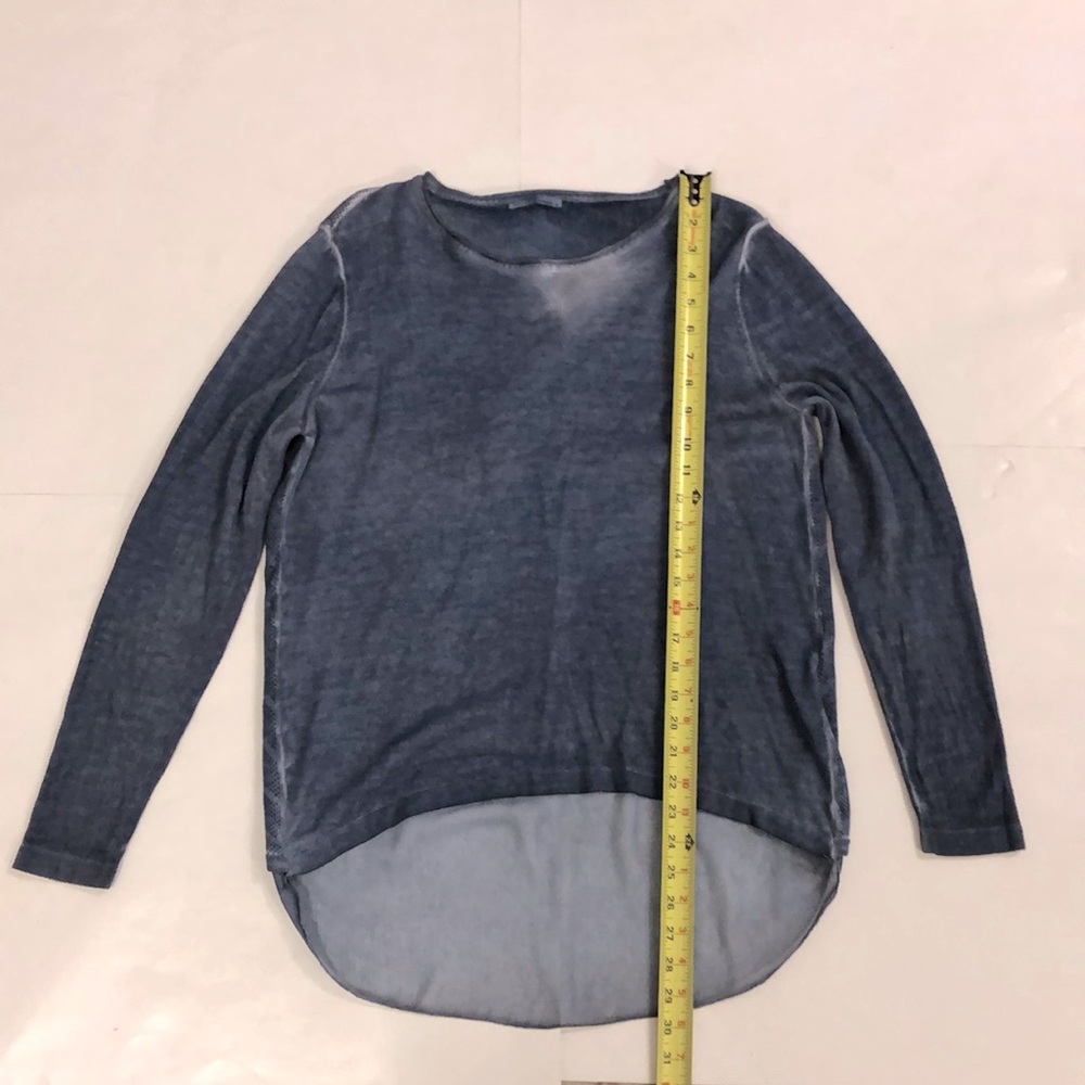 Okcu Triko Sweater Top Blue Long Sleeve Sheer Detail in Back Excellent Condition - Picture 5 of 7